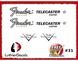 Fender Telecaster Custom Guitar Decal #31